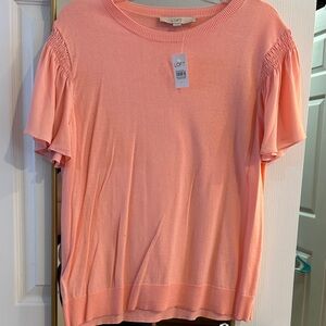 NWT LOFT Coral Short Sleeve sweater